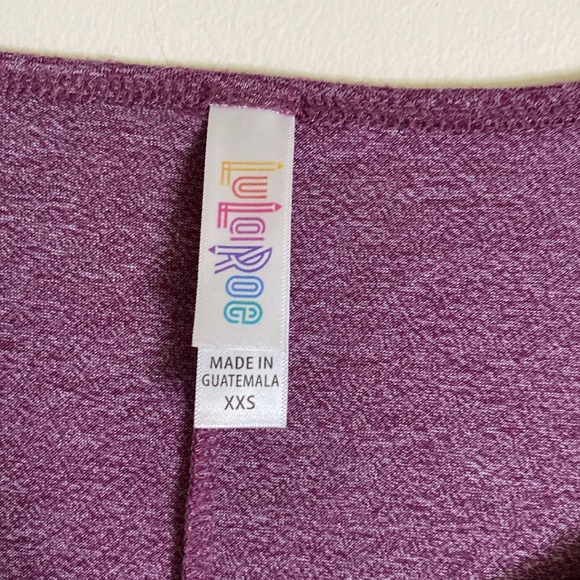 Lularoe Heathered Purple Top XXS - Picture 2 of 4